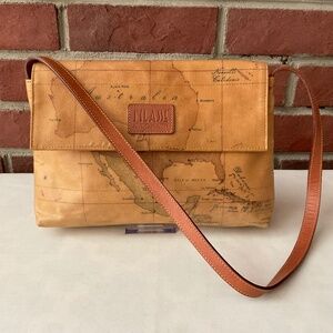 Alviero Martini Map Print Shoulder Bag Clutch